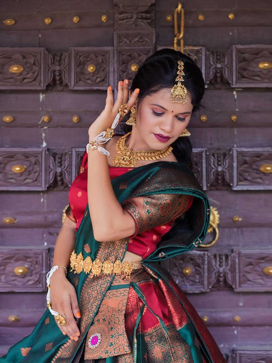 Woven Design Semi-Stitched Lehenga Choli With Dupatta-5
