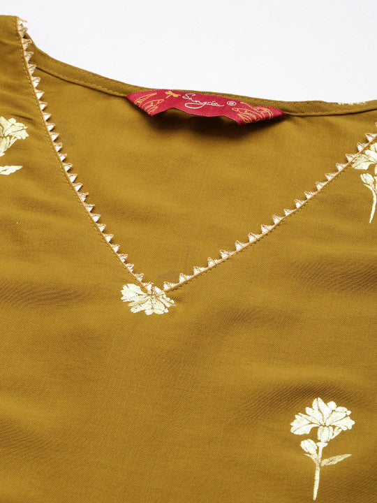 Foil Printed V-Neck Dolman Sleeves Ready to Wear Lehenga Choli