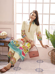 Printed Shirt-Collar Tunic With Trouser Co-Ords