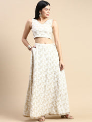 Ethnic Motif Woven Design Flared Maxi Skirt