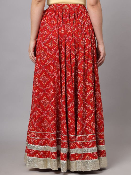 Printed Flared Maxi Skirt-2