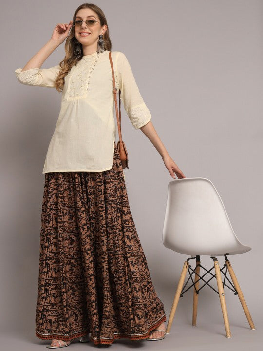 Abstract Printed Maxi Skirts