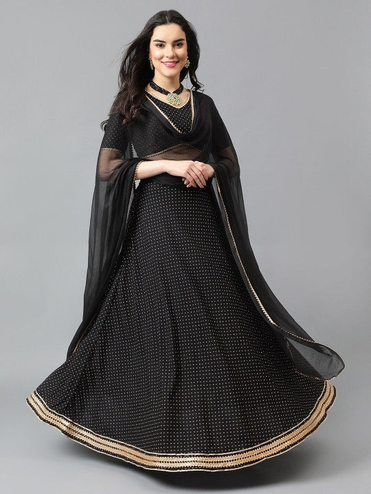 Bandhani Printed Gotta Patti Ready to Wear Lehenga & Blouse With Dupatta-1