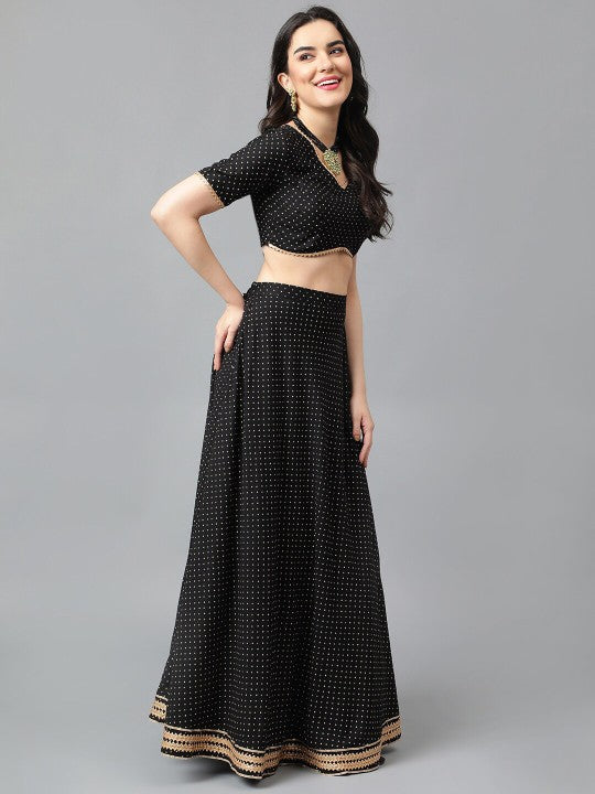 Bandhani Printed Gotta Patti Ready to Wear Lehenga & Blouse With Dupatta