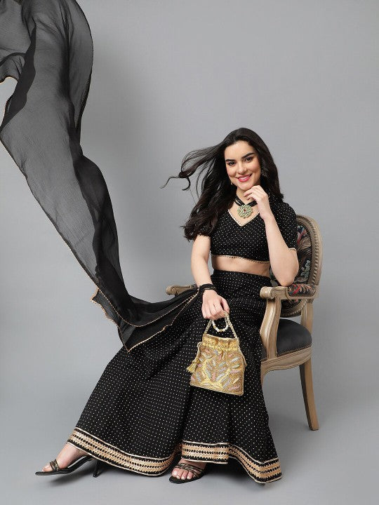 Bandhani Printed Gotta Patti Ready to Wear Lehenga & Blouse With Dupatta-3