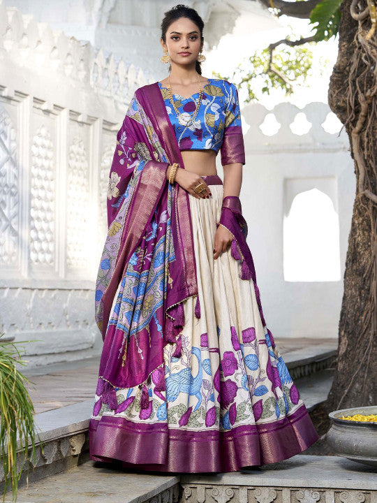 Printed Ready to Wear Lehenga & Unstitched Blouse With Dupatta