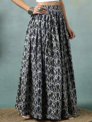 Procian Printed Cotton Flared Maxi Skirt