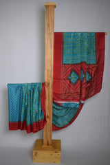 Coral Silk Multicolor Printed Saree