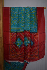 Coral Silk Multicolor Printed Saree