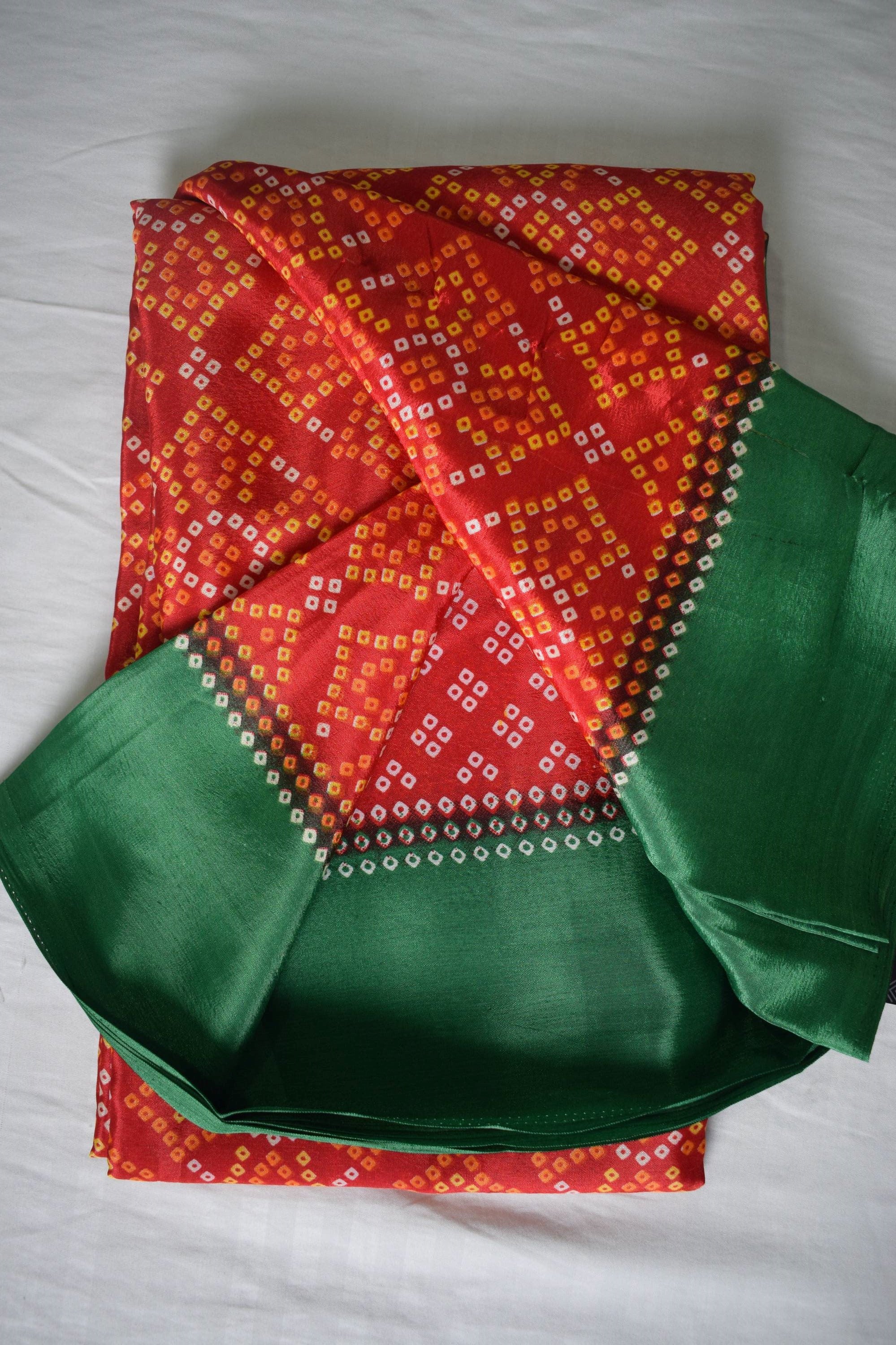 Coral Silk Multicolor Printed Saree