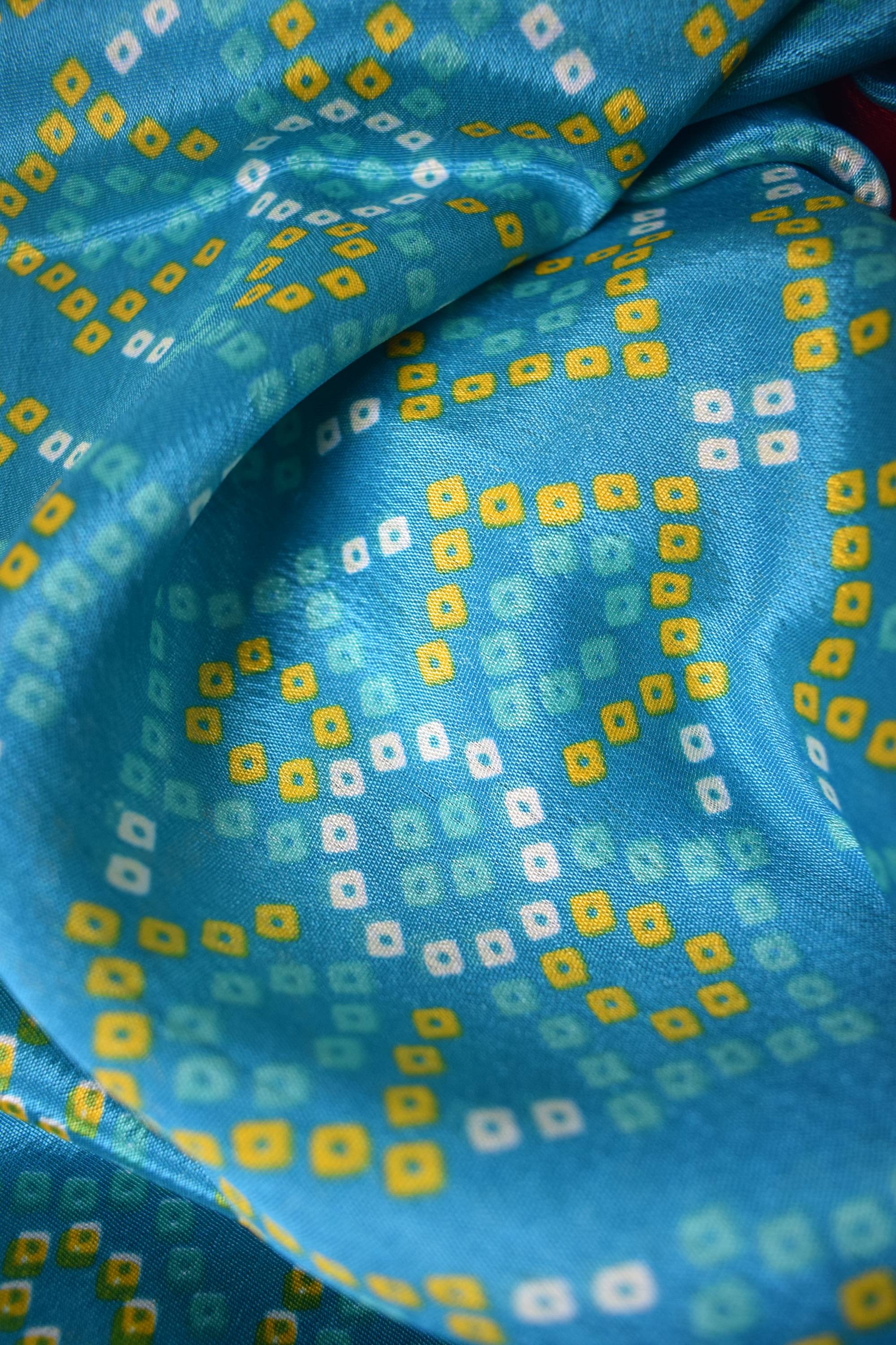 Coral Silk Multicolor Printed Saree