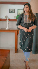 Black  Sequence worked Ethnic Kurti Top