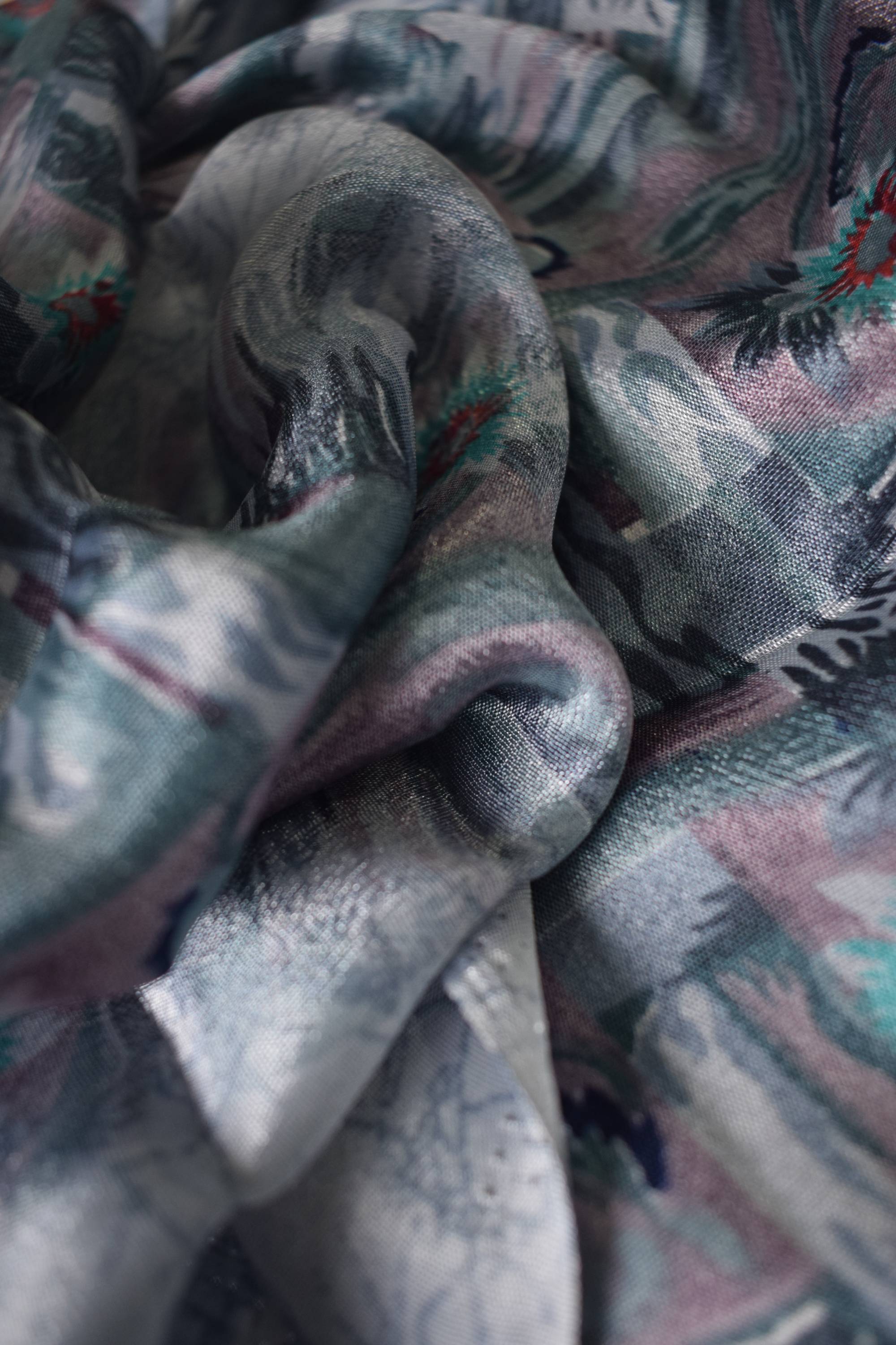 Floral Design Coral Silk Saree