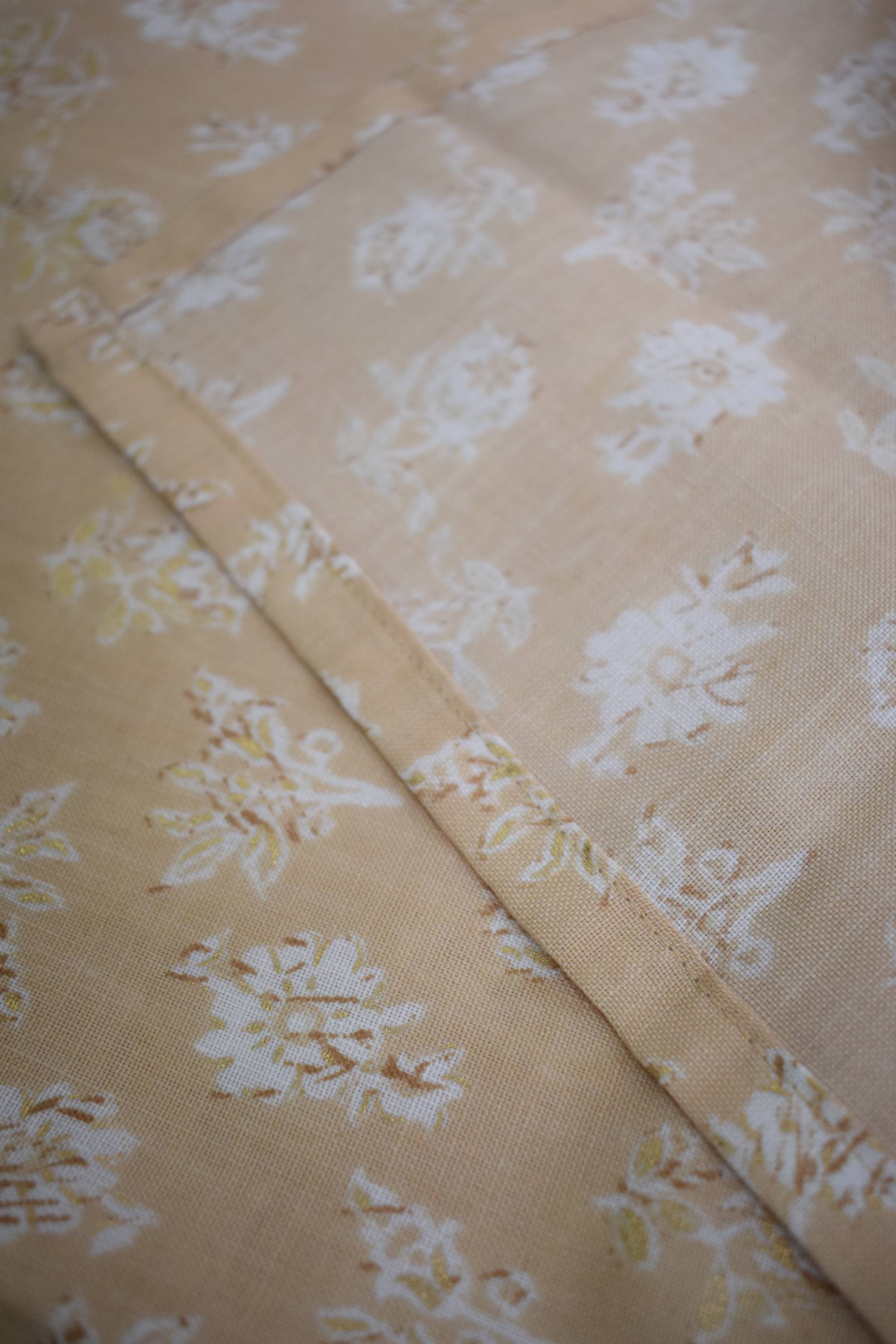 Beige V-Neck Floral Design Kurta Set
