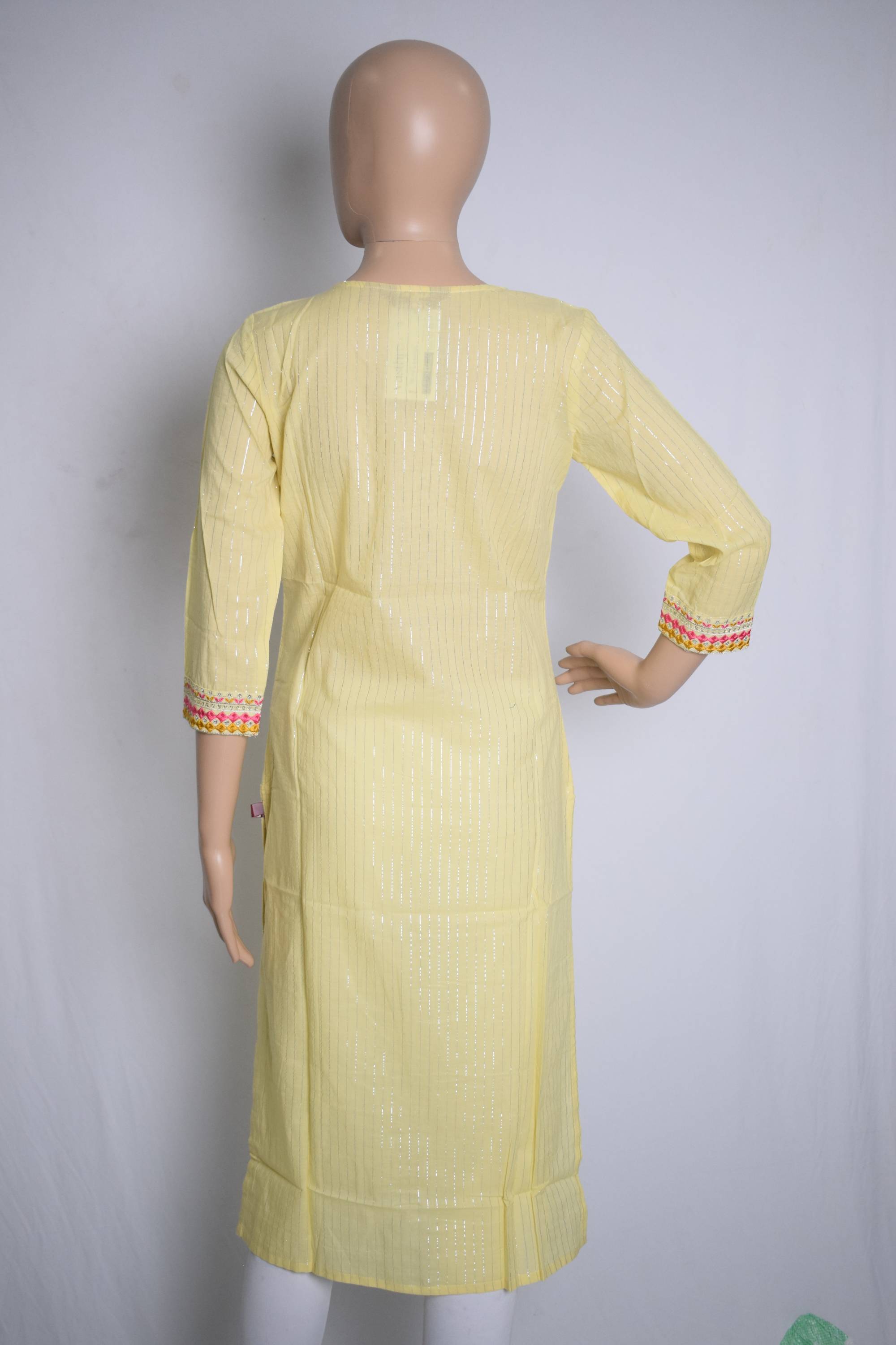 Yellow Embroidered Festive Kurti Top