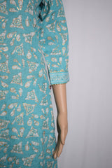 V-Neck Cotton Printed Design Kurta Set