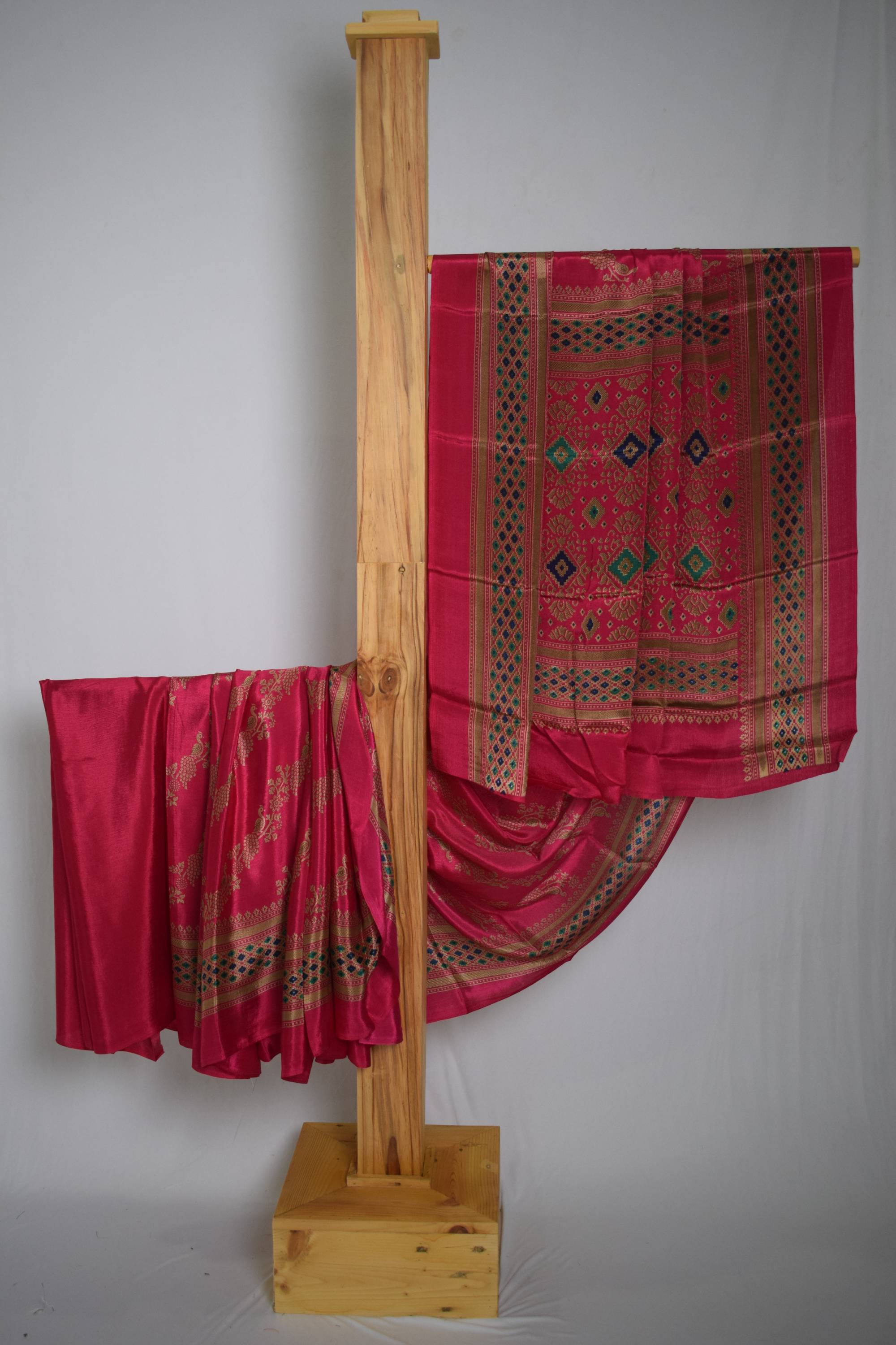 Coral Silk Printed Designer Saree
