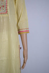 Yellow Embroidered Festive Kurti Top