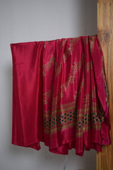 Coral Silk Printed Designer Saree