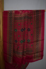 Coral Silk Printed Designer Saree