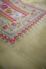 Yellow Embroidered Festive Kurti Top