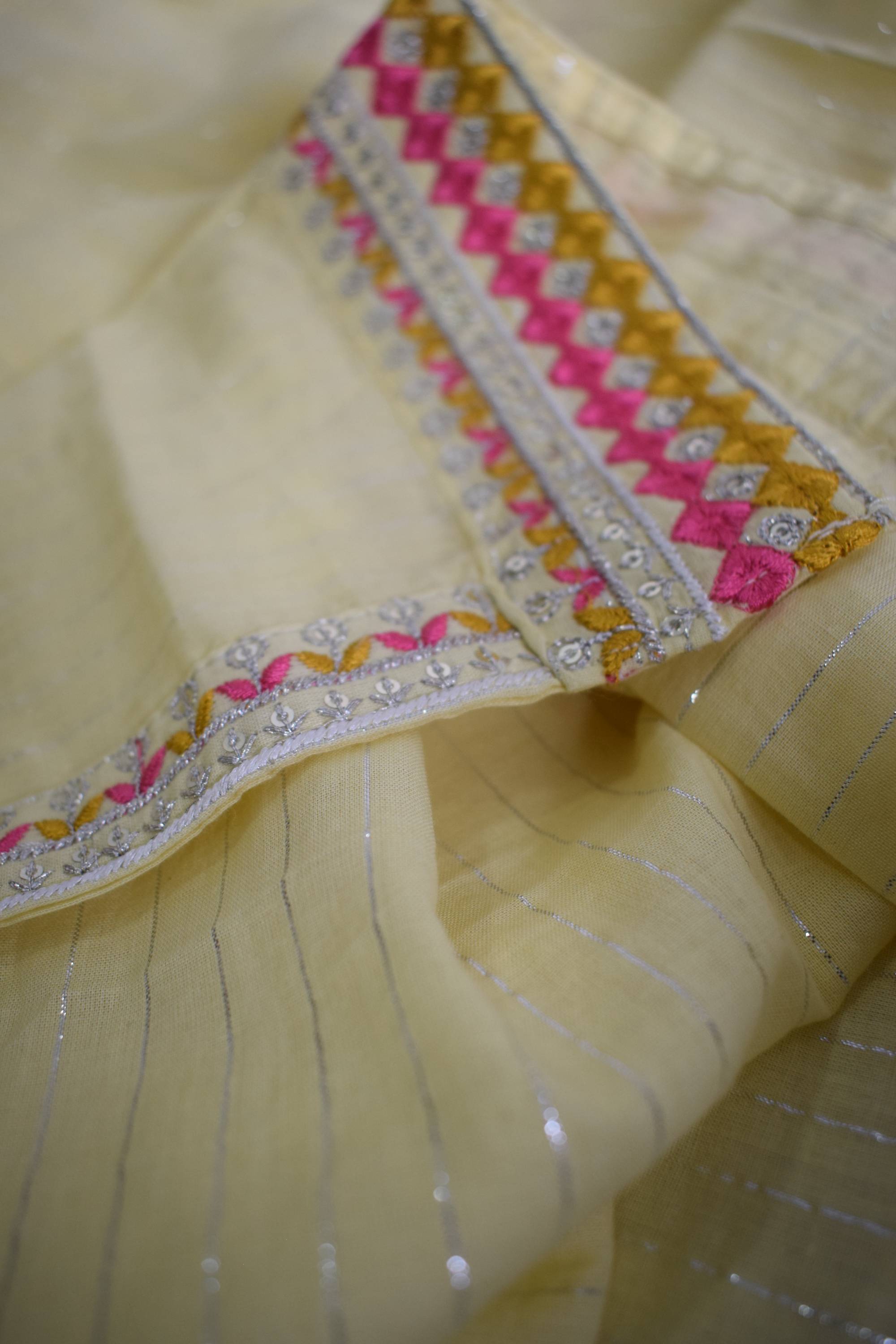Yellow Embroidered Festive Kurti Top