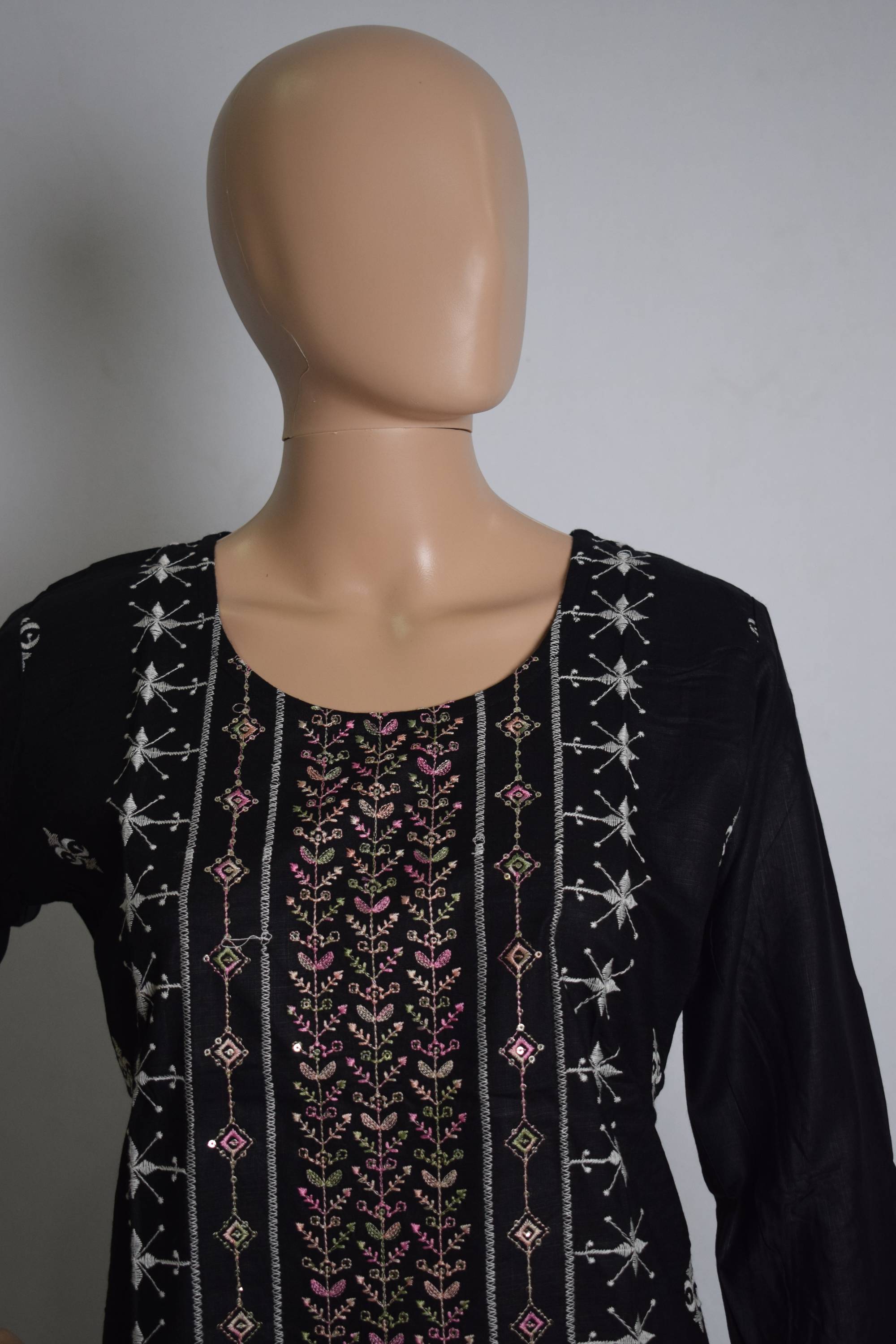 Black Sequence worked Kurti Top