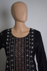 Black Sequence worked Kurti Top