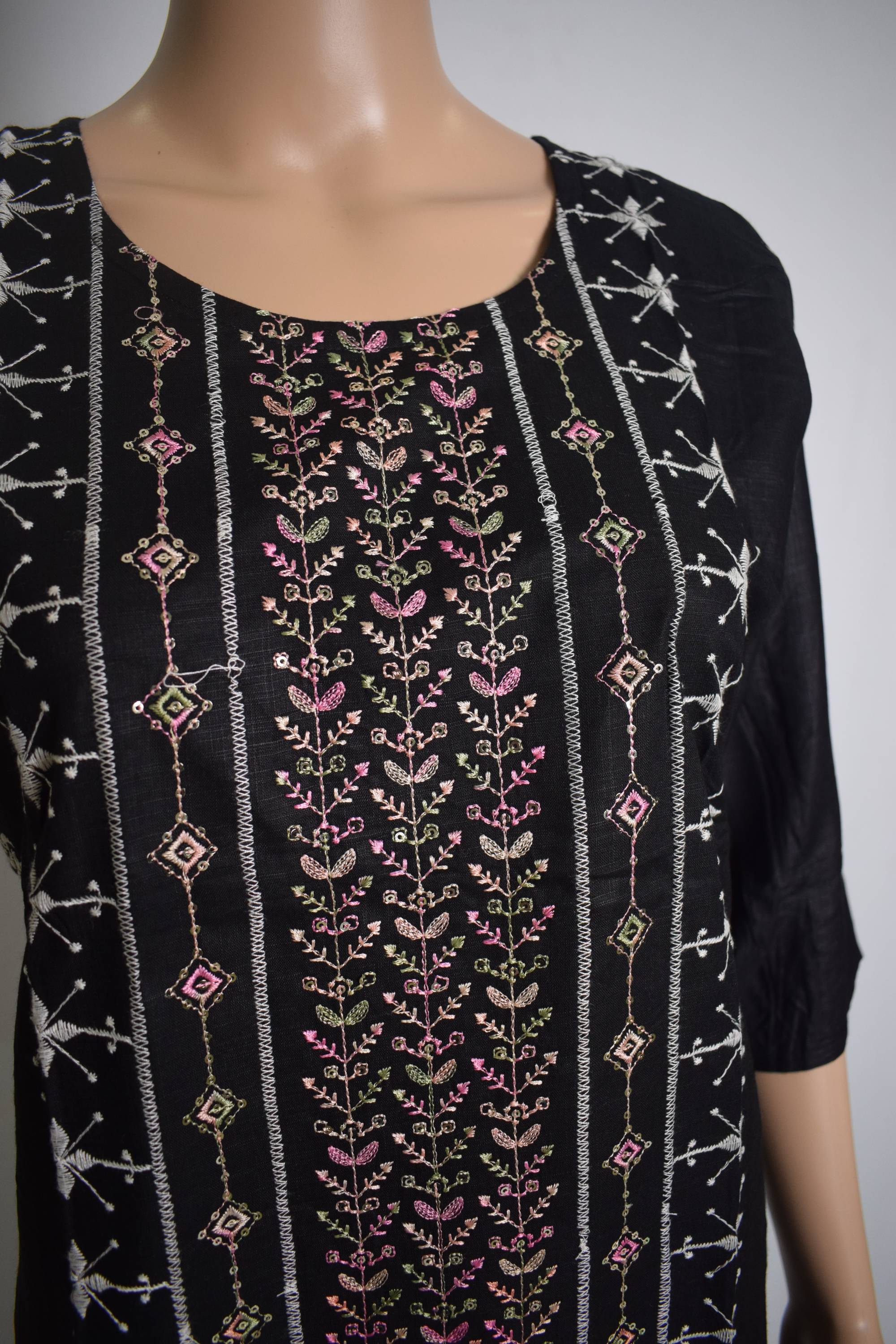 Black Sequence worked Kurti Top