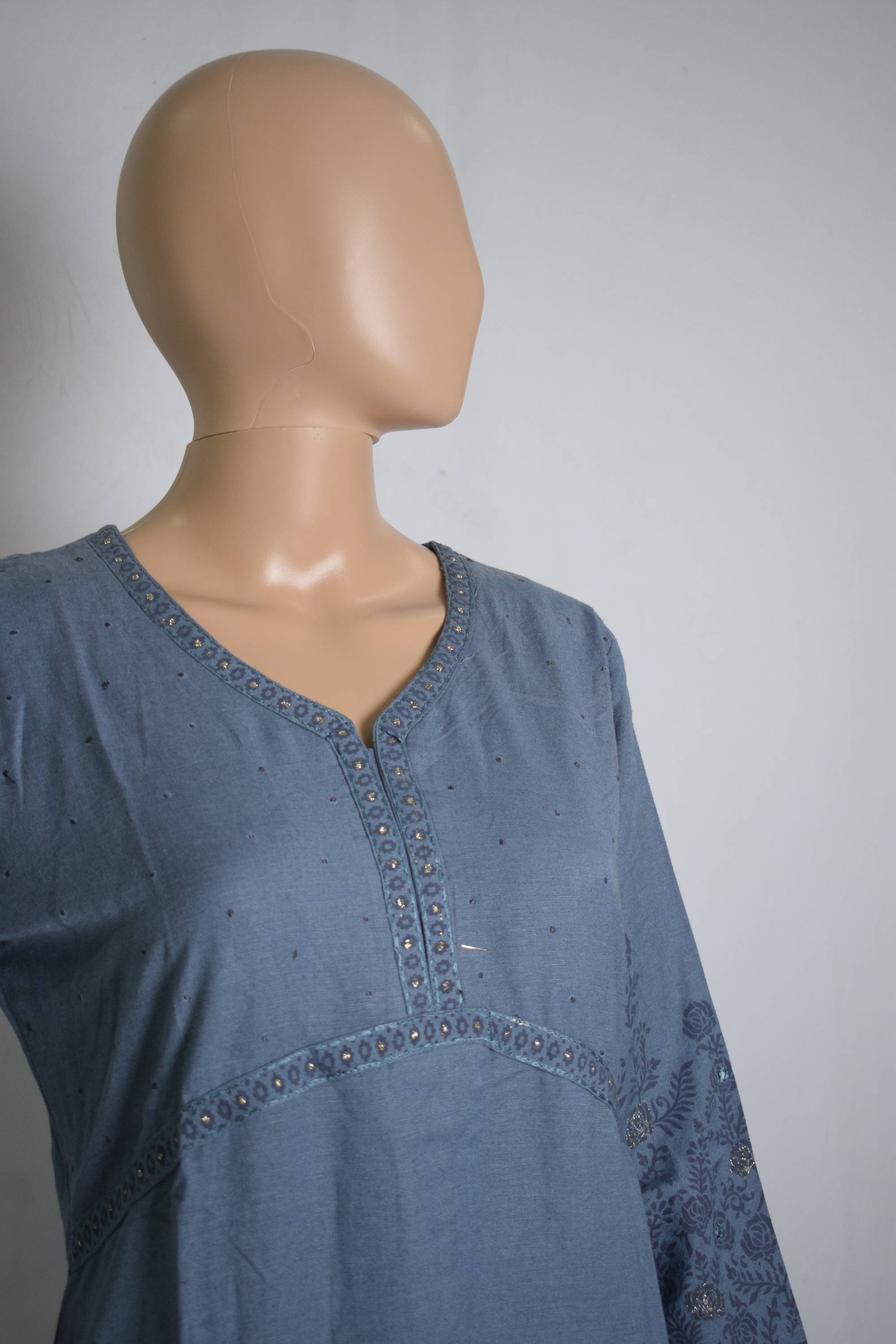 Pure Cotton Grey Kurta Set