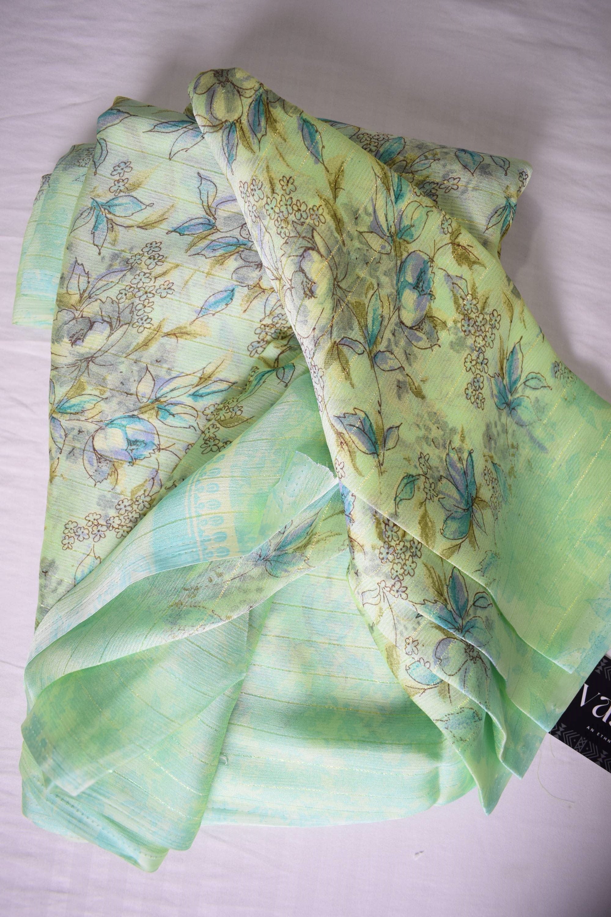 Floral Design Crepe Saree