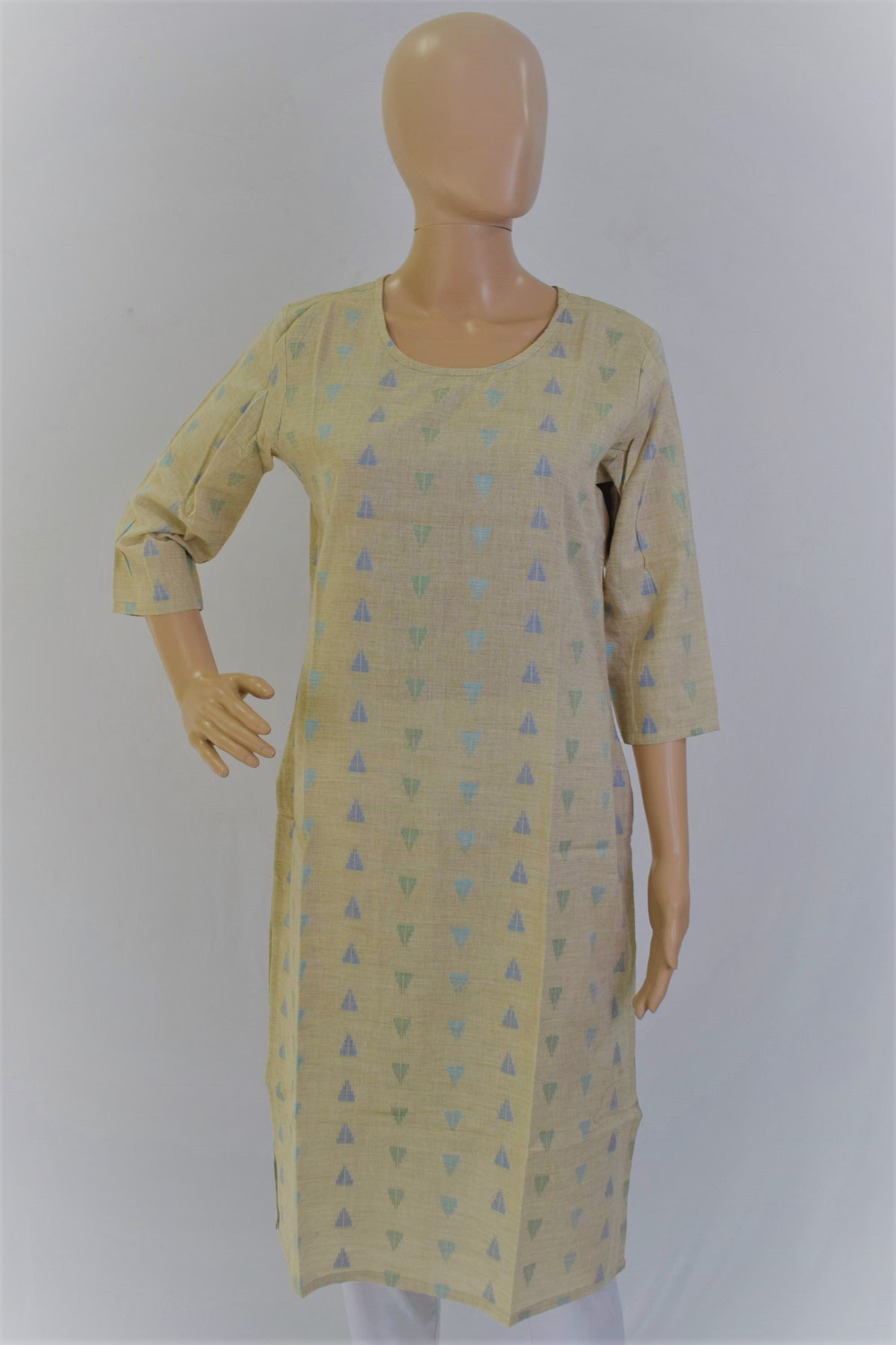 Pure Cotton Beige Kurti Top