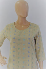 Pure Cotton Beige Kurti Top