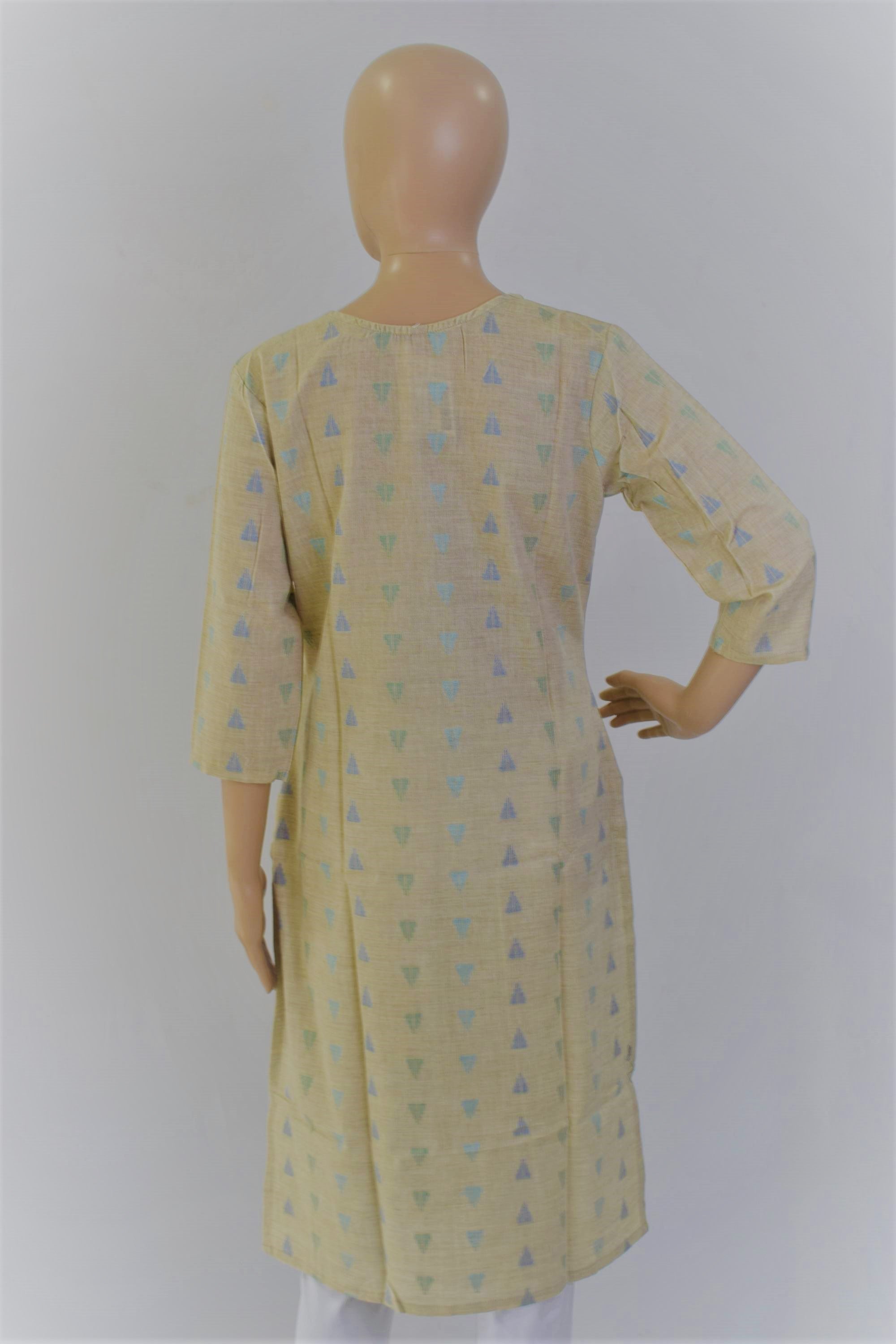 Pure Cotton Beige Kurti Top