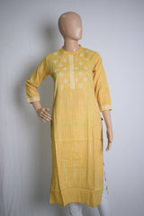 Yellow Embroidered Ethnic Kuti Top