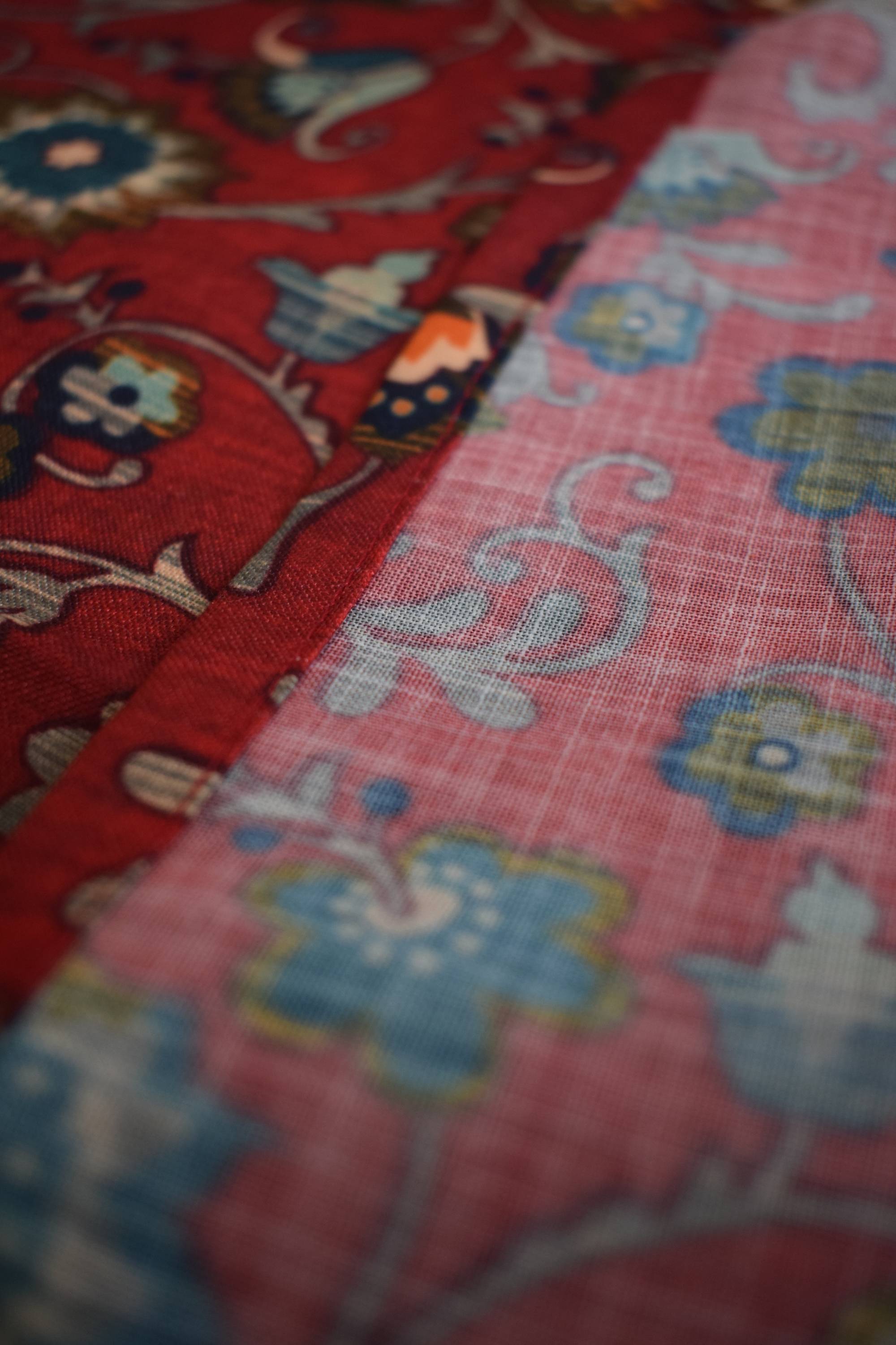 Floral Design Printed Red Kurti Top