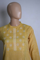 Yellow Embroidered Ethnic Kuti Top