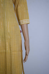 Yellow Embroidered Ethnic Kuti Top