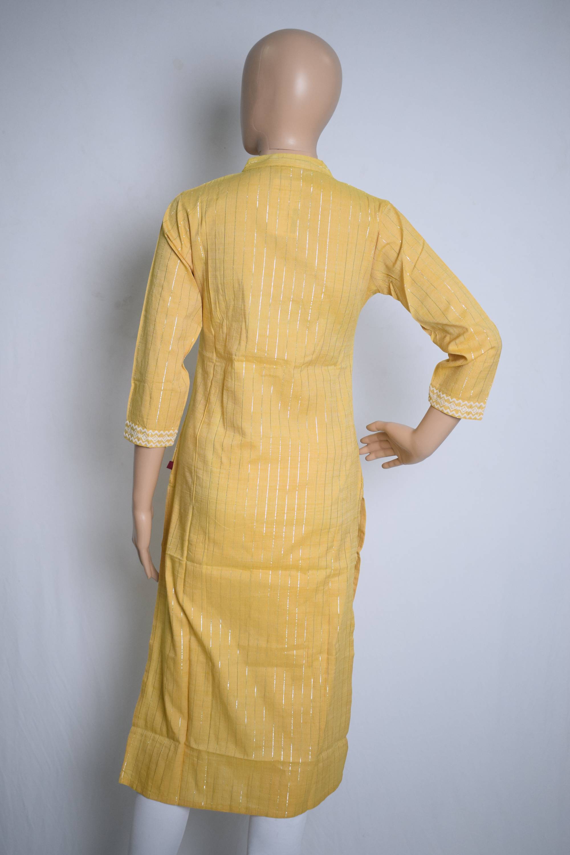 Yellow Embroidered Ethnic Kuti Top