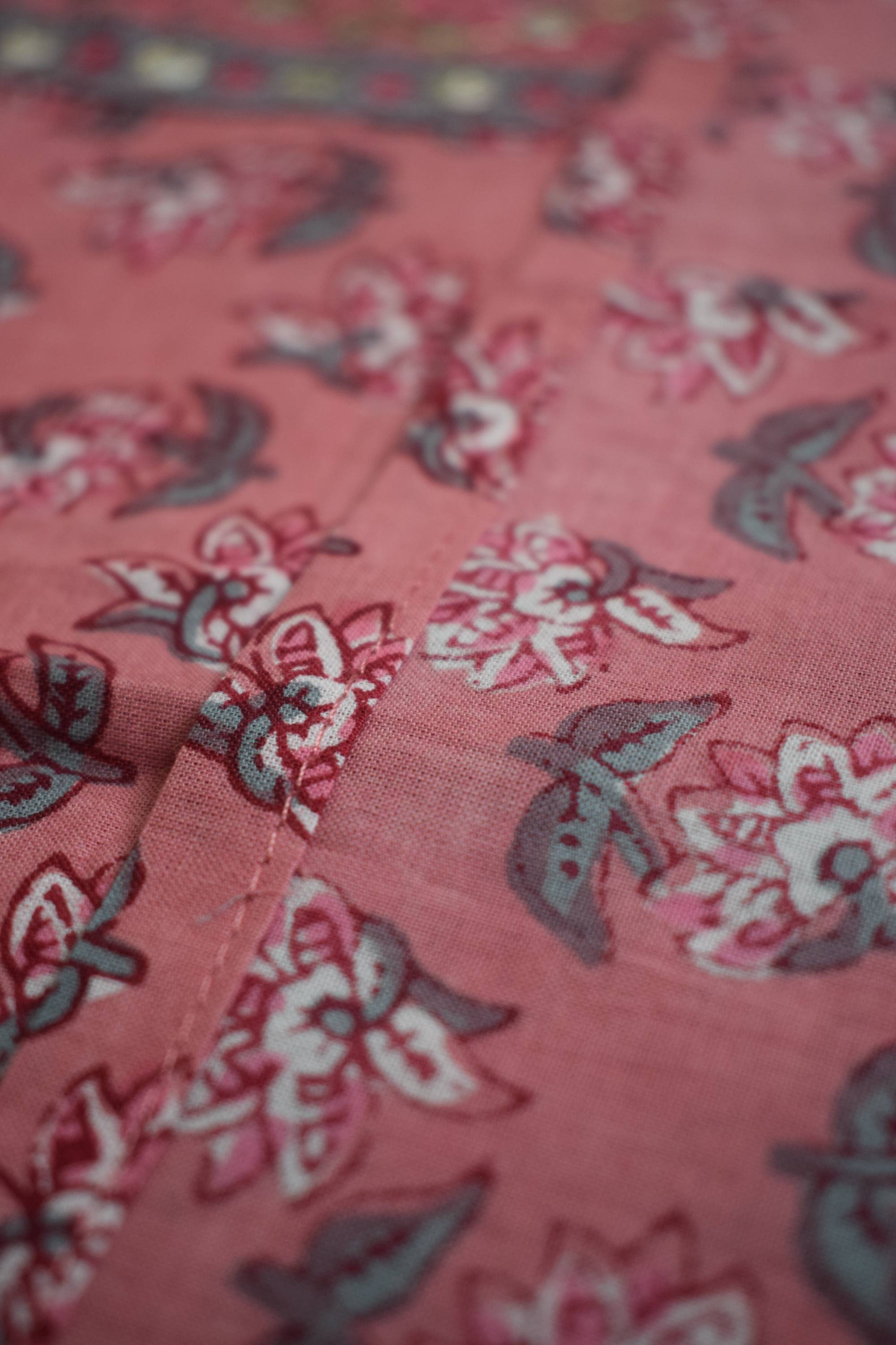 Floral Design Sequence worked Pink Straight Kurti