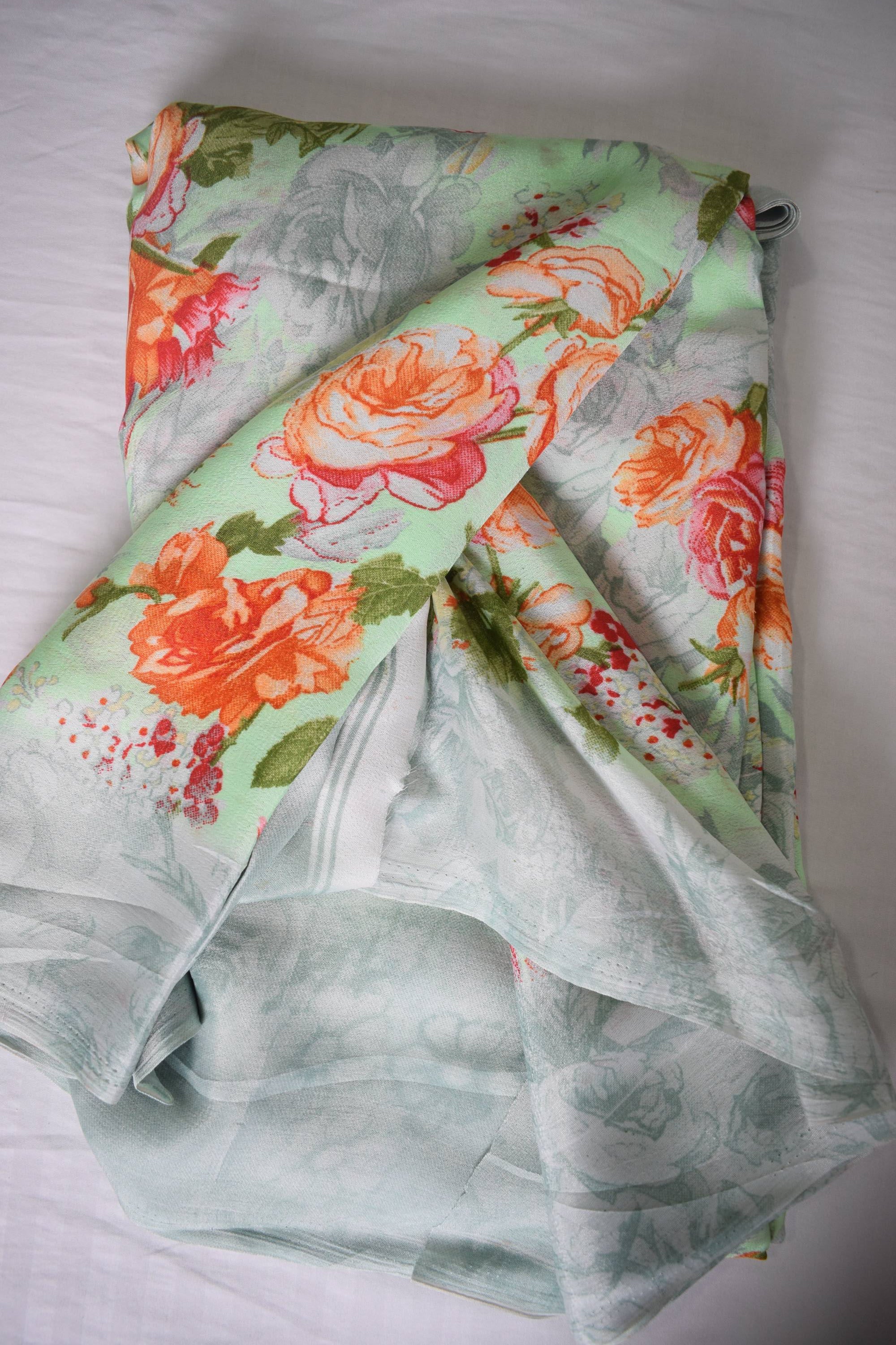 Coral Printed Multicolor Cotton Silk Saree
