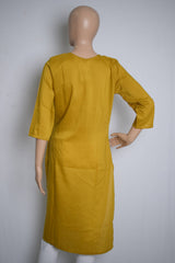 Yellow Ethnic Kurti Top