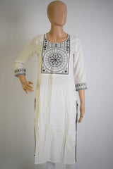 White Sequence worked Ethnic Kurti Top