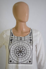 White Sequence worked Ethnic Kurti Top