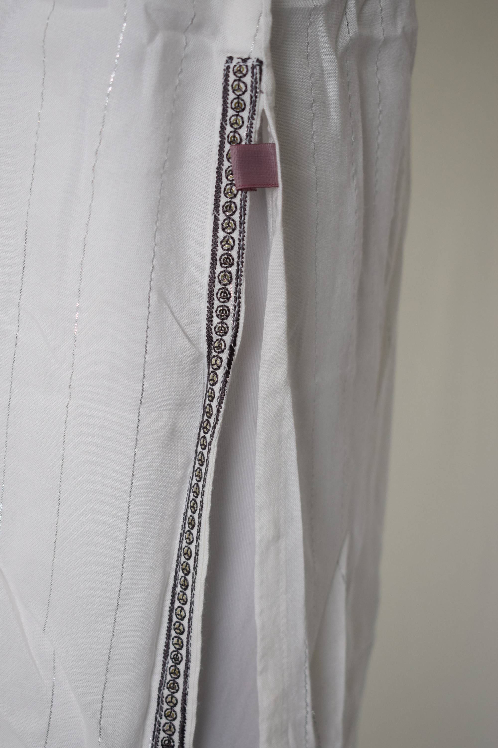 White Sequence worked Ethnic Kurti Top