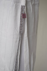 White Sequence worked Ethnic Kurti Top