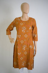 Orange Pure Cotton Kurti Top
