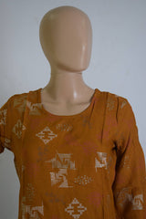 Orange Pure Cotton Kurti Top