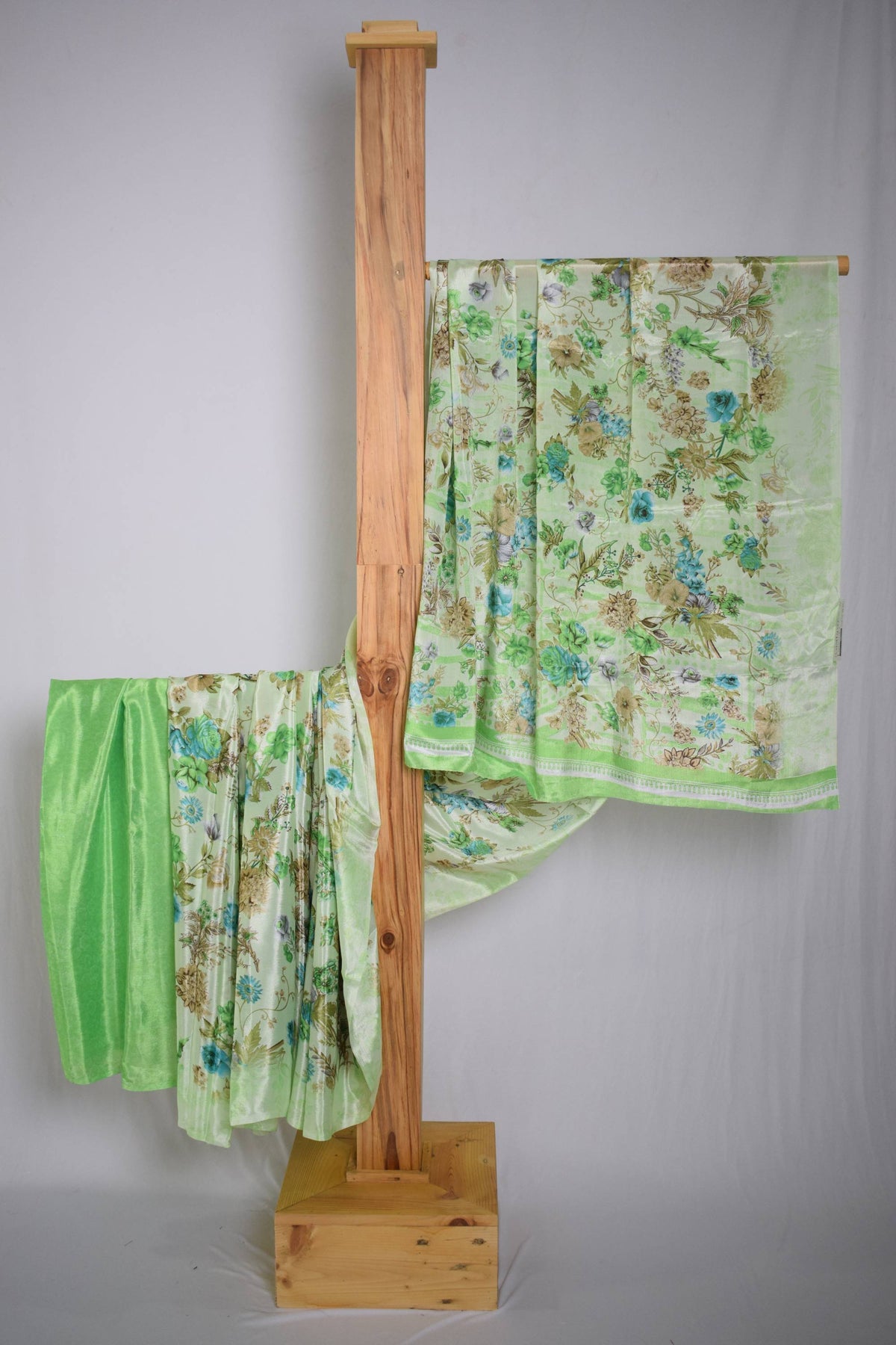 Coral Silk Floral Print Saree