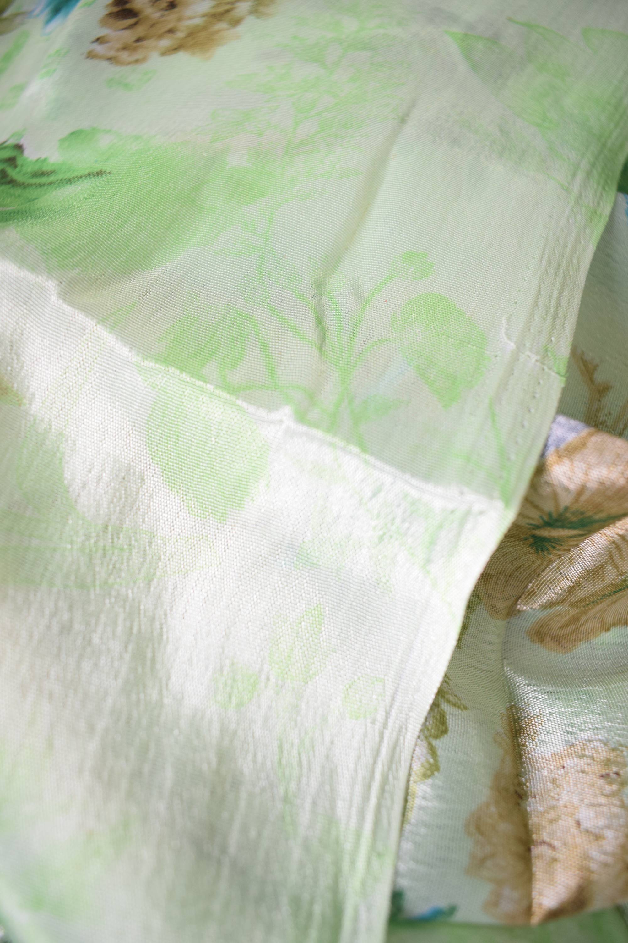 Coral Silk Floral Print Saree